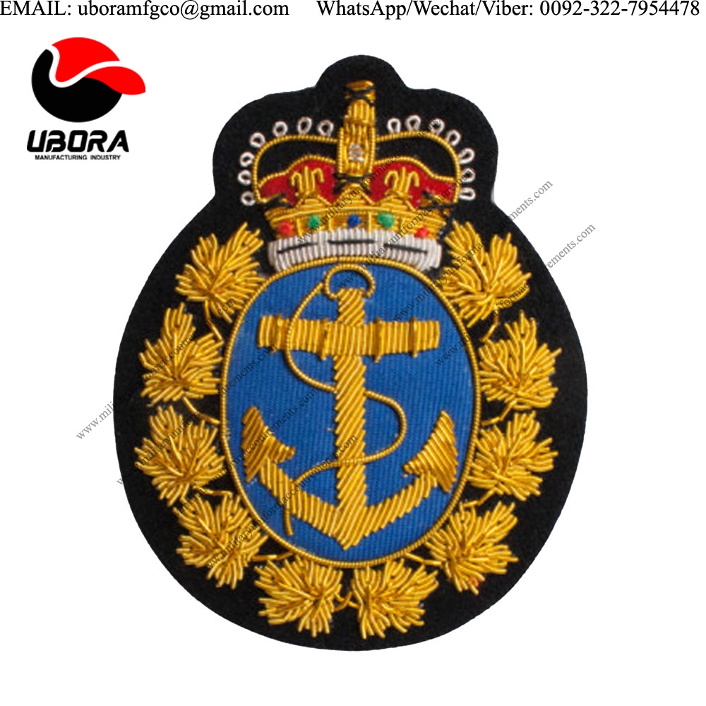 Military badge 1330 RCN BLAZER BADGE naval military hand embroidery bullion wire badges, naval